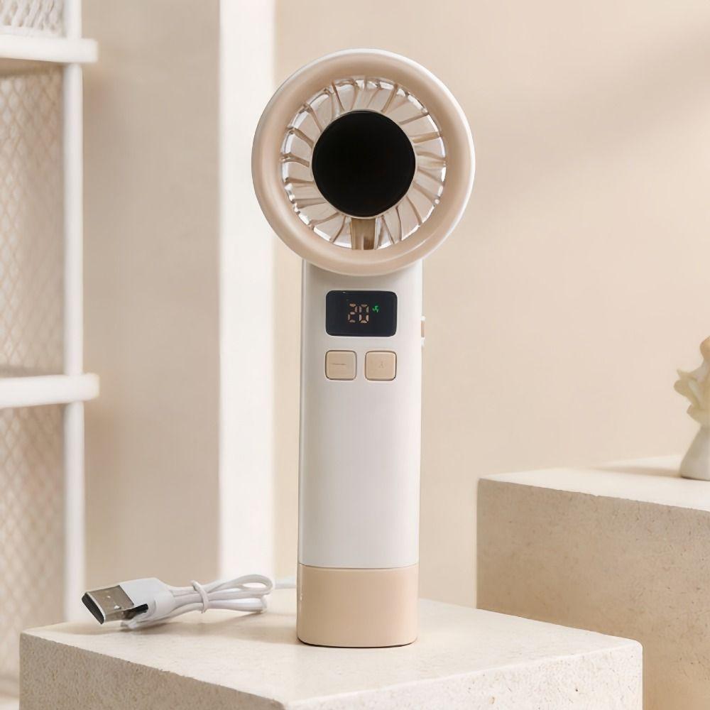 USB Rechargeable Mini Bladeless Personal Fan 199 Wind Speeds Highspeed Cooling Fan Desktop Use