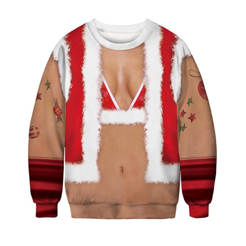 XXXL уродливый рождественский свитер, женский джемпер больших размеров, забавный свитшот с принтом, пуловер, свитера, осенне-зимняя одежда большого размера XXXL