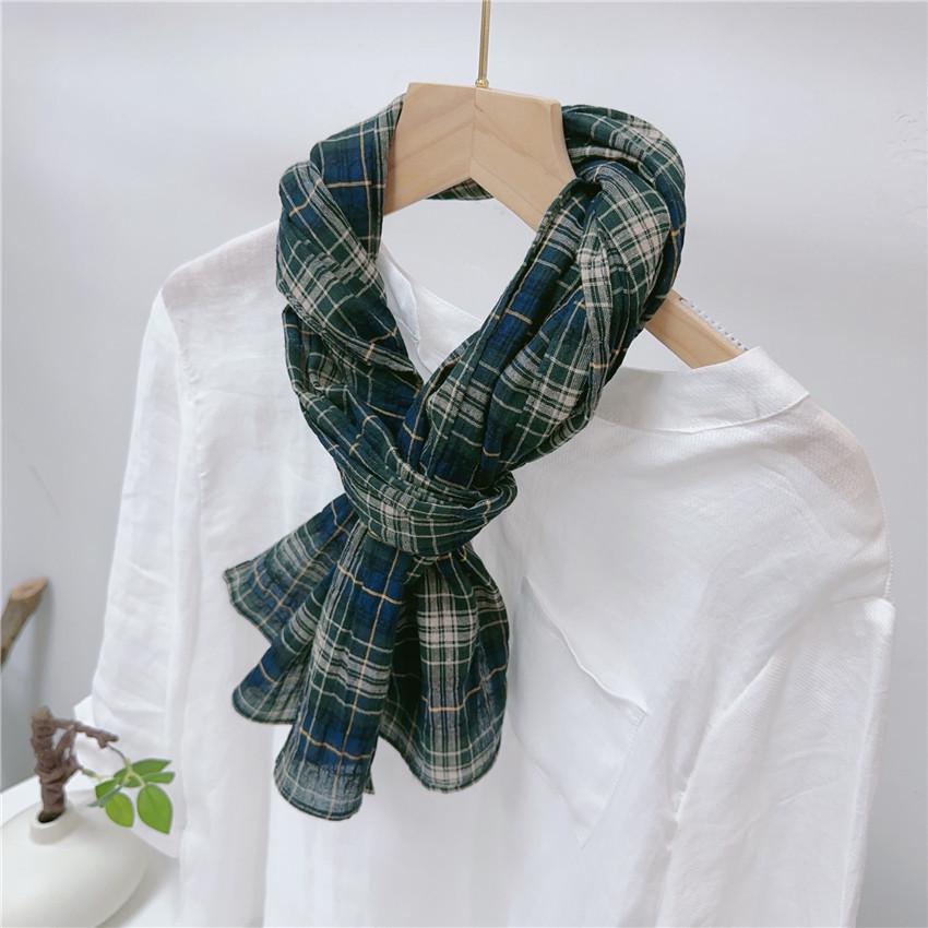 Клетчатый шарф из чистого хлопка, окрашенный в пряже, в более чем 20 цветах