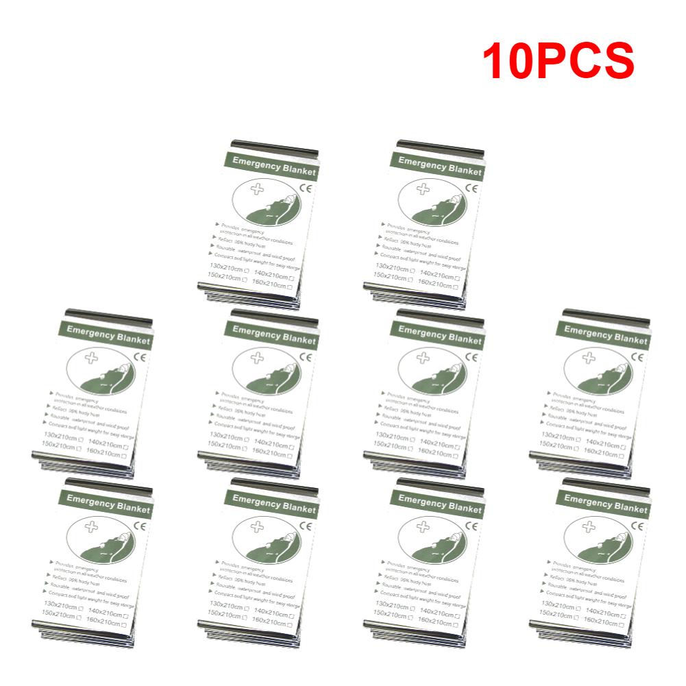 1-10 шт. Аварийное термоодеяло, одеяло для первой помощи, серебристая фольгированная одеяло для выживания, набор для выживания "Космическое одеяло" для улицы