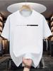 Summer Men 100% Cotton Casual Loose Fit Large Letter Print Fashion Round Neck Short Sleeved T-shirt Top High Street Unisex Style