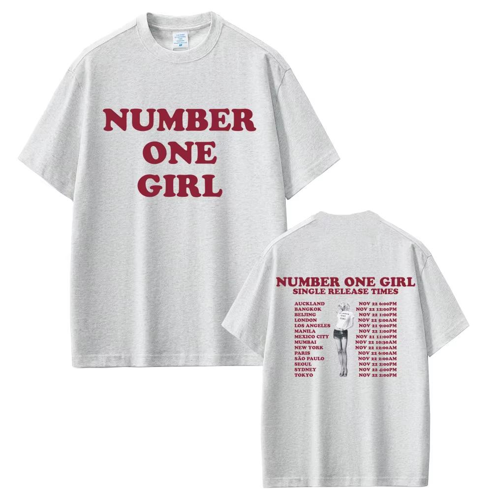 Футболка Rosé Number One Girl 2026 Мужская Женская Корейский Модный Тренд Футболки Унисекс Повседневный Хлопок С Круглым Вырезом Футболки Подарок для Фанатов