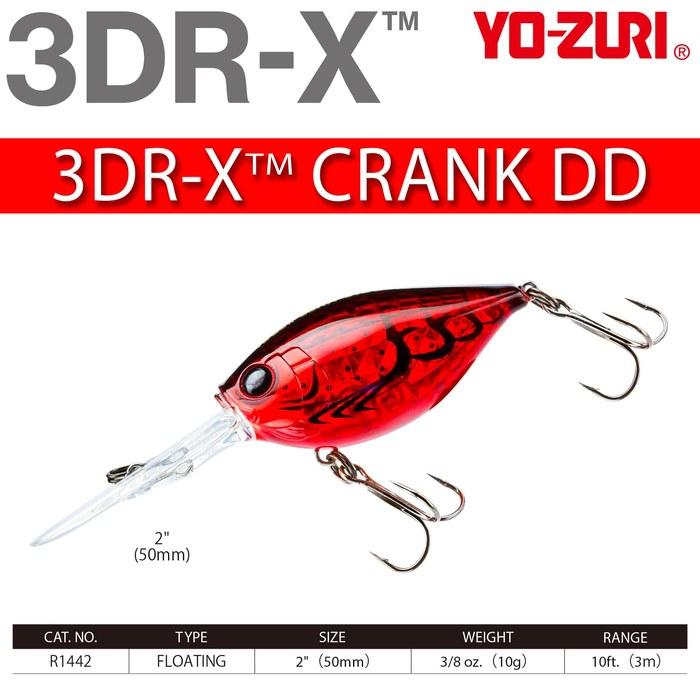 YO-ZURI Bass Lure 3DR-X Crank DD Floating 50mm, Prism Crown