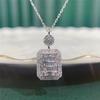 Huitan Fashion Geometric Shaped Pendant Necklace Cubic Zirconia Neck Accessories for Women Wedding Party Fancy Gift New Jewelry