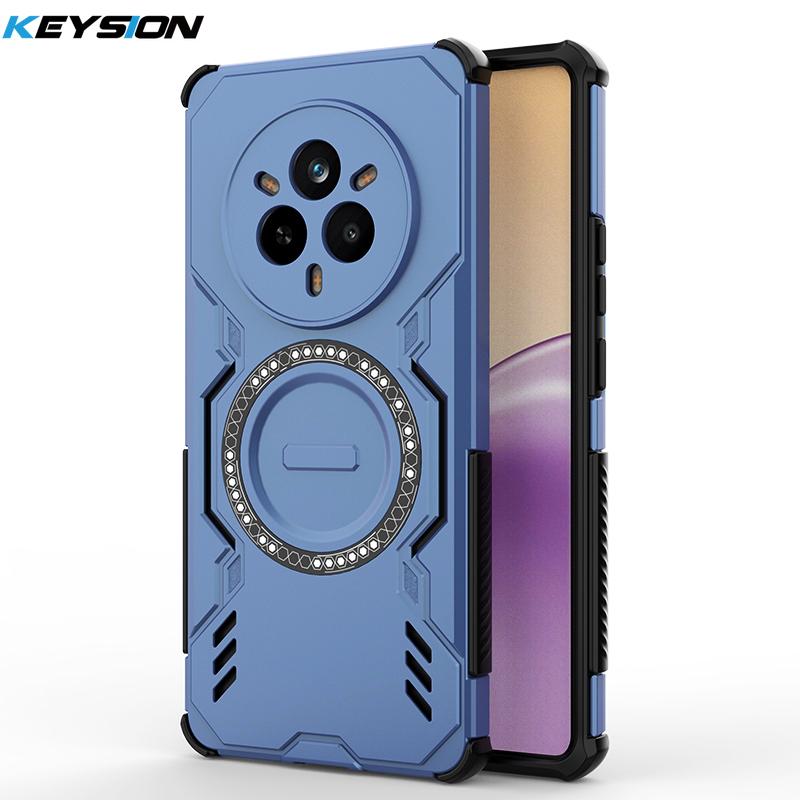 KEYSION Полый чехол для отвода тепла для Realme 14 Pro+ 5G Магнитное охлаждение Ударопрочный чехол для телефона для OPPO Realme 14T 5G 14 5G