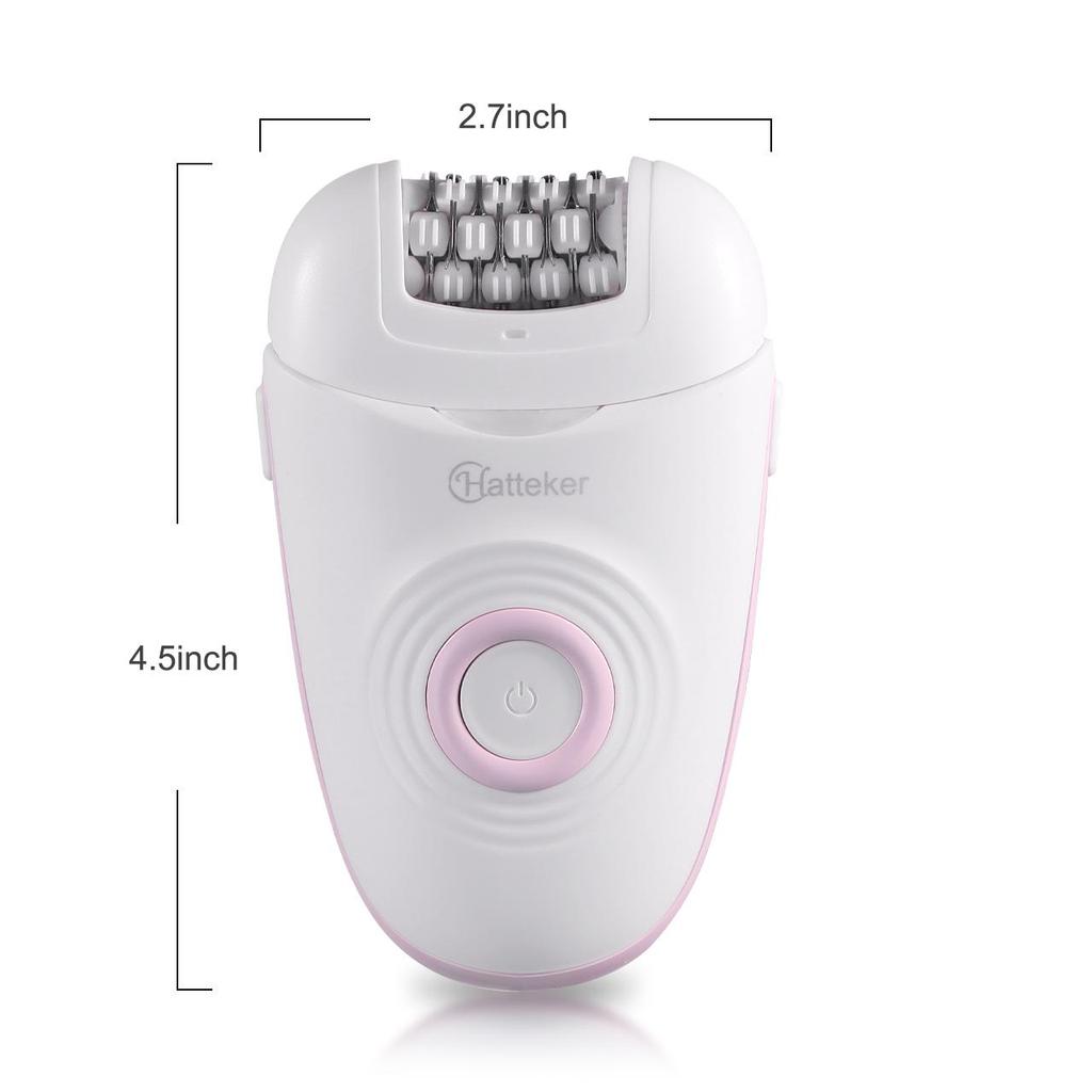 Hatteker Lady Shaver with 3 Interchangeable Blades Electric Epilator Callus Remover Electric Razor for Legs, Arms ,Armpit and Bikini