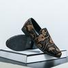 Man Embroidered Floral Loafers Men Leather Shoes British Male Wedding Party Formal Dress Shoes Slip On Mocassins Plus Size 38-46