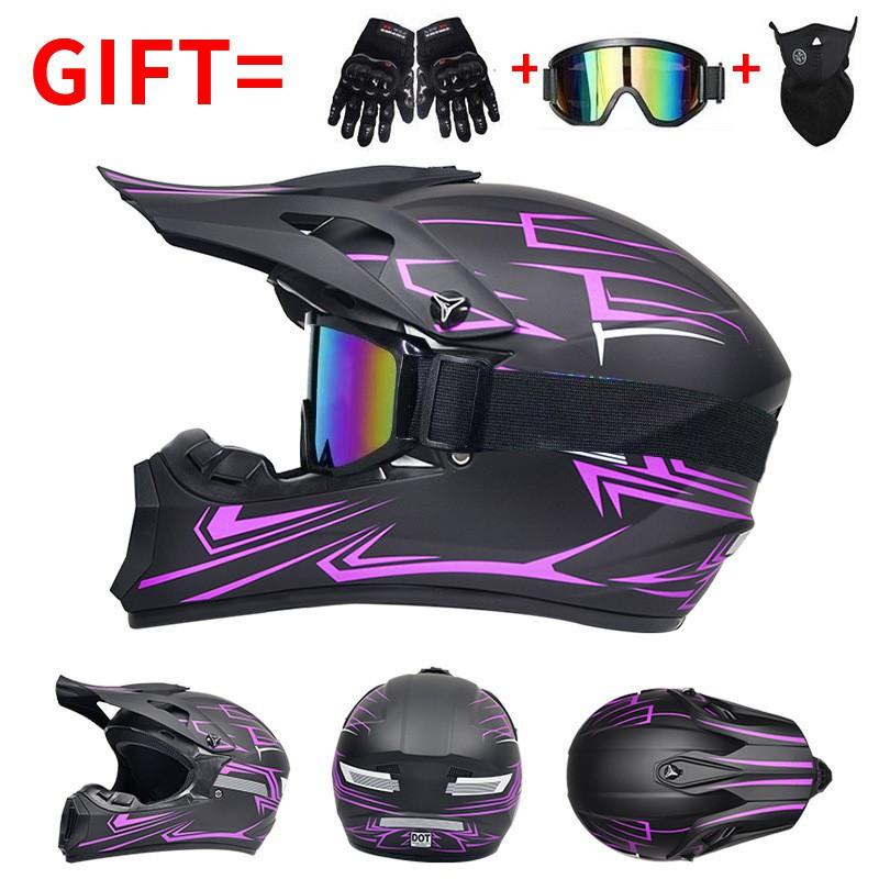 DOT Certified Full Face Off-Road Motorcycle Helmet Dirt Bike ATV Trail Riding Safety Gear