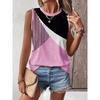 Vintage Striped Print Women's Tank Top Summer Casual Women's Elegant Crew Neck Tank Top Street Fashion Women's Sleeveless Top