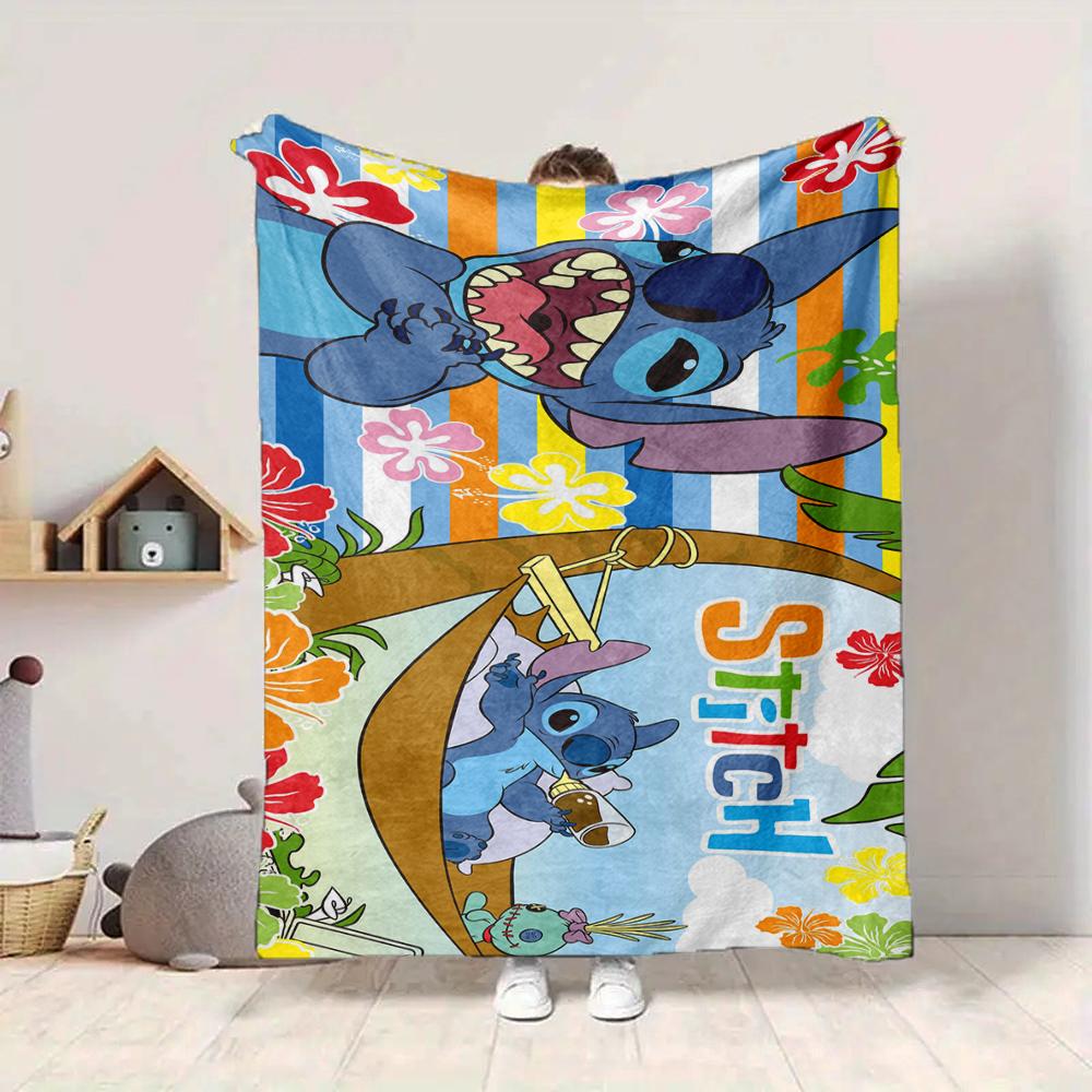1Pc Stitch'S Tropical Adventure Blanket Soft And Comfortable Casual Warm Camping Travel Christmas Halloween Xmas Gift M928607