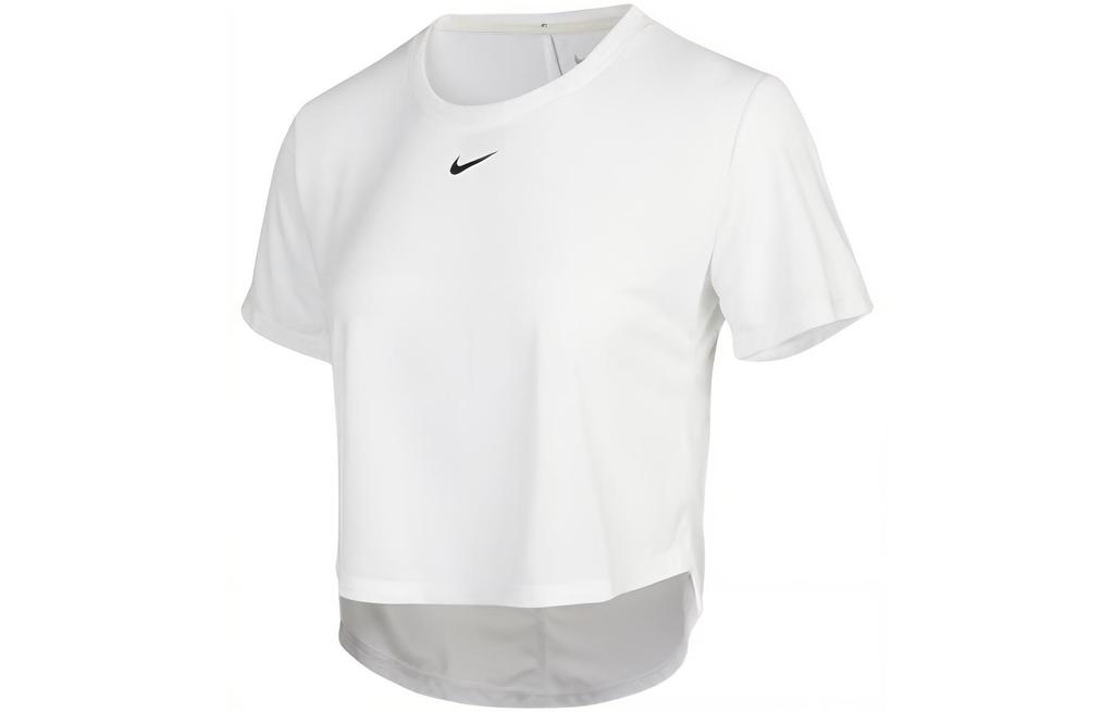 Nike Укороченные топы женские белые с круглым вырезом умеренные DD4955-100