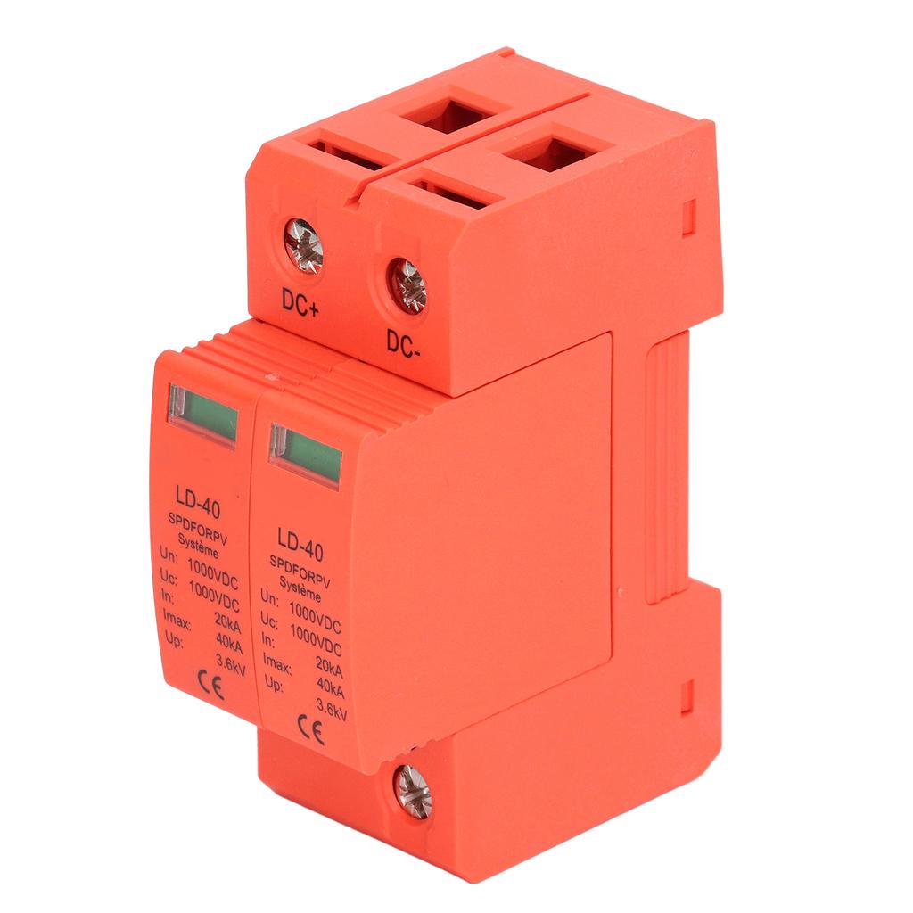 Устройство защиты от перенапряжения 1000 В постоянного тока 20‑40KA 2P ПК Фотоэлектрический разрядник для защиты от фотоэлектрического напряжения