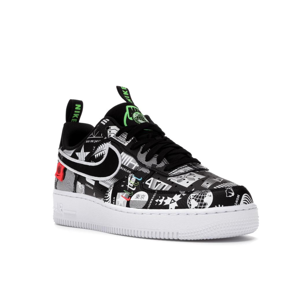 Nike Air Force 1 07 LX Worldwide Pack — черные кроссовки унисекс White Flash-Crimson CZ5927-001