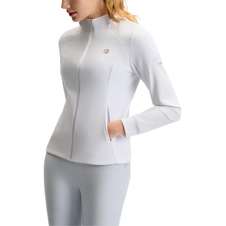 Fila Фитнес Мода Простая Удобная Универсальная Толстовка с капюшоном Женские куртки Белый A11W521502F-WT