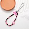 Korean Love Heart Beaded Phone Chain & Keychain Set for Women