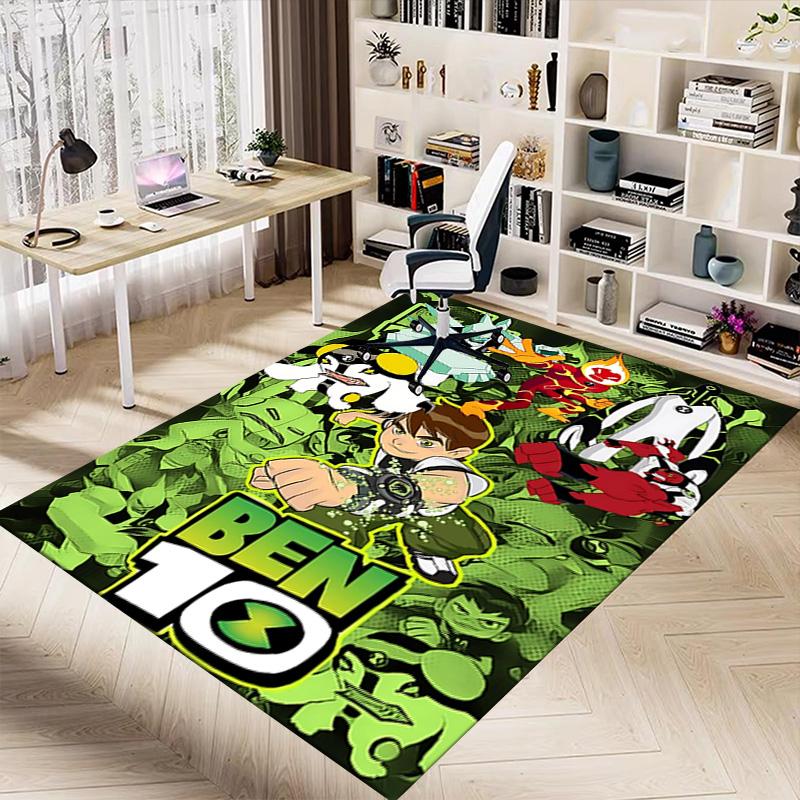 1pc Ben Alien Force Carpet for Playroom Bedroom Living Room Sofa Home Decor,kids Game Area Rug Non-slip Floor Mat Y73022