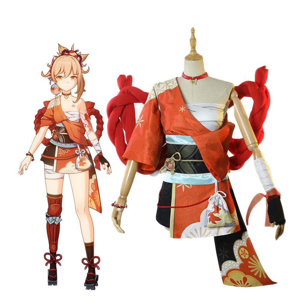 Naganohara Yoimiya Косплей Костюм Yoimiya Comabat Униформа Хэллоуин костюм для женщин