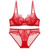 European American Sexy Lingerie: Transparent Plus Size Ultra-Thin No Sponge Lace Bra - Minimizes Large Bust, Anti-Sagging
