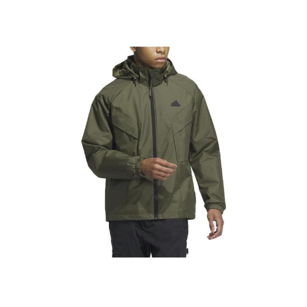 Adidas Urban Outdoor Jacket With Plain Logo Men Jacket Rock-Layer-Olive-Green IS0451