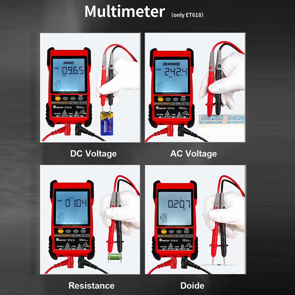 Tooltop ET616 Ручной портативный кабельный тестер с ЖК-дисплеем, аналоговый цифровой поиск, тестовый кабель POE