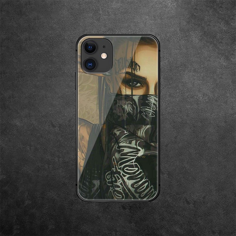 Чехол для телефона из закаленного стекла с изображением сексуальной девушки-татуировки для iPhone Xiaomi Mi Samsung Galaxy Redmi Note AS 13 14 15 22 23 24 5G Pro Plus Max Fe Ultra