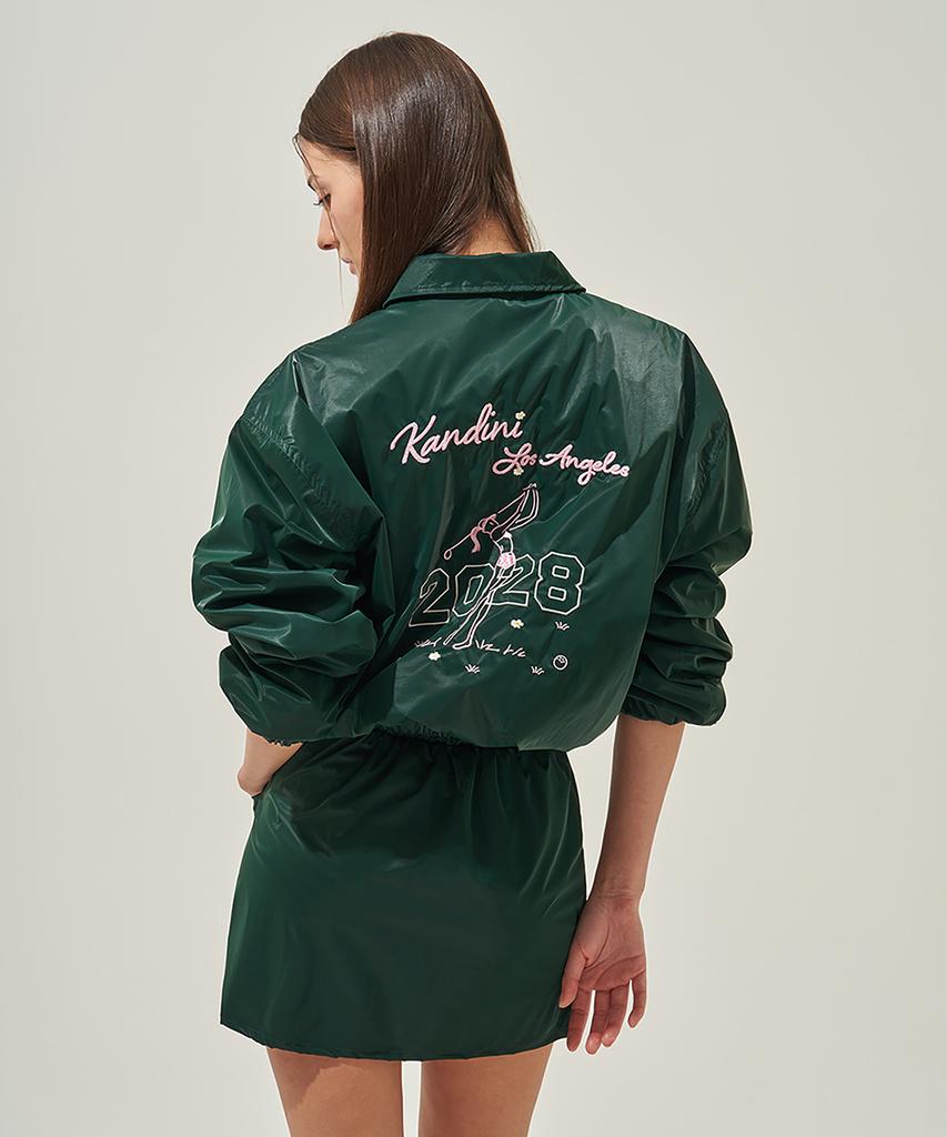 Candini Green Glossy Mini Skirt