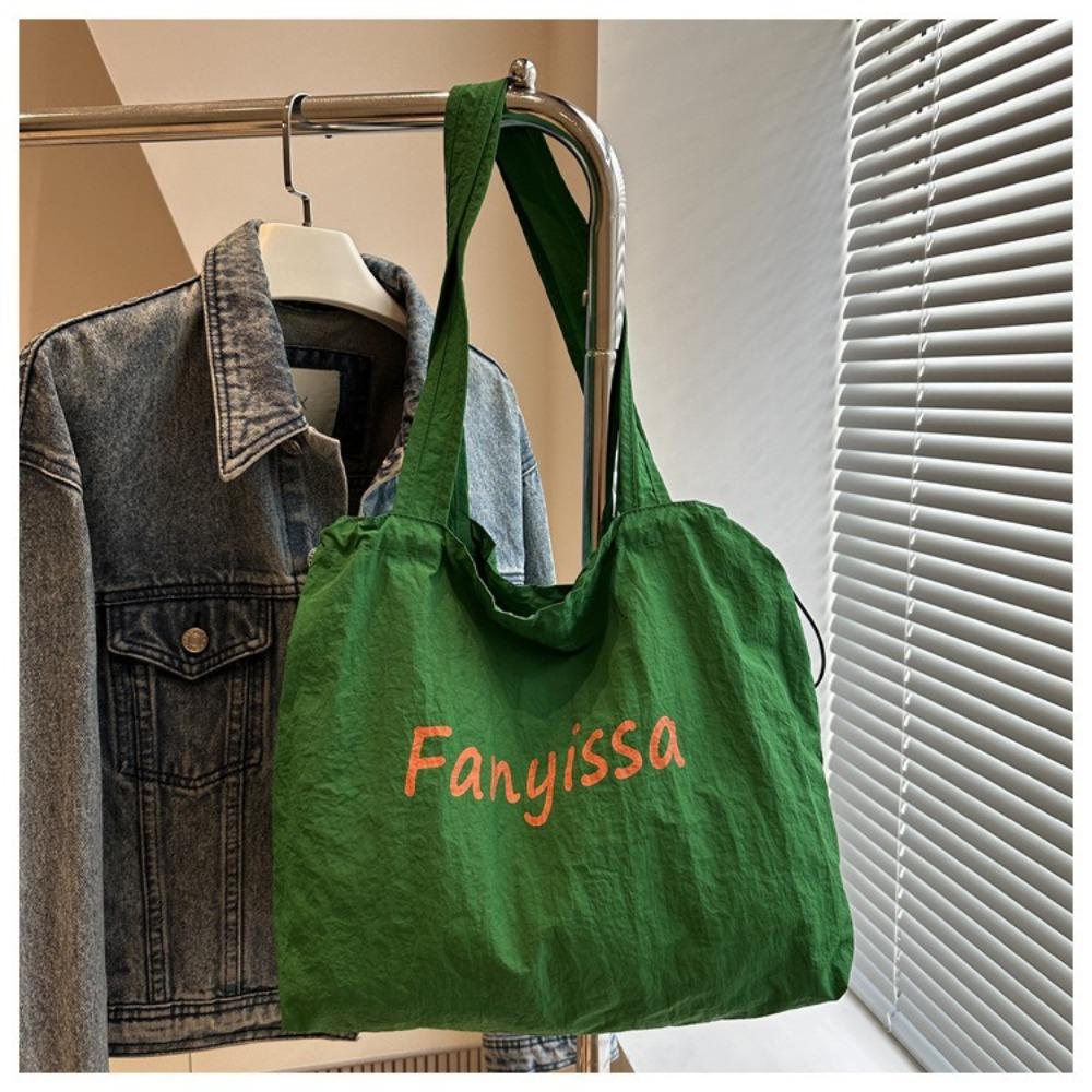 Lightweight Drawstring Tote Bags Casual Handbag Ins Letter Shoulder Bag  Outdoor