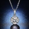 Simulation Moissanite Necklace Female Full Diamond Flower Pendant One Carat Stick Flower Necklace