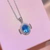 Классические синие кристаллы топаза драгоценные камни бриллианты кольца подвески ожерелья 18k белое золото заполненные ювелирные наборы для женщин вечеринка подарки