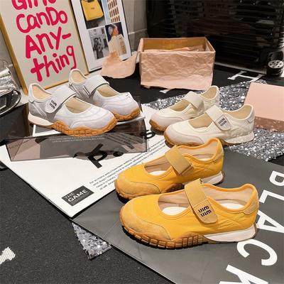 Не устающие ноги толстая подошва липучка Мэри Джейн обувь женская универсальная круглая голова повседневная обувь один педаль ретро спортивная обувь