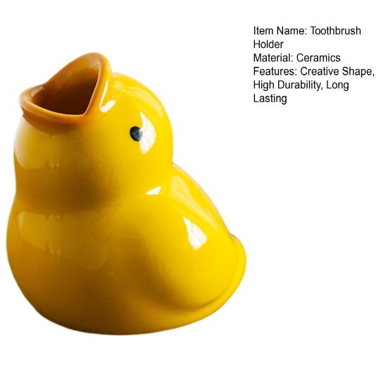 Cute Duck Toothbrush Holder High Durability Easy To Clean Animal Shaped Toothbrush Storage Rack Bathroom Decoration