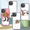 We Bare Bears Cute Glass Case For Apple iPhone 14 13 Pro 11 12 7 8 Plus SE 2022 XR X XS Max 6 6S Tempered Phone Cover Cartoon