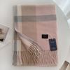 Chic Design Soft Warm Women Scarf Autumn Winter Classic British Imitation Cashmere Muffler Men Plaid Thermal Tassel Shawl Couple