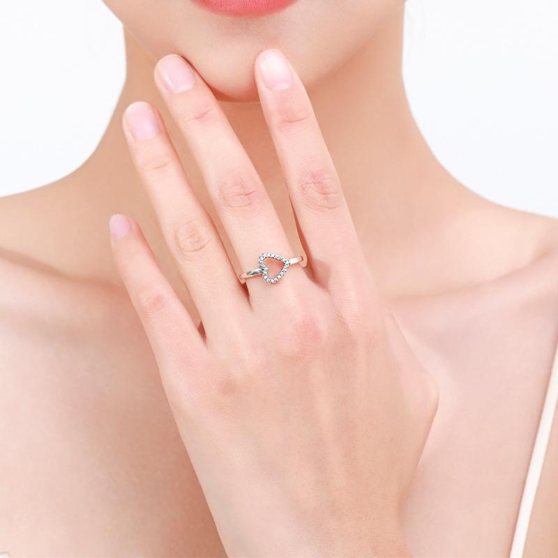 Tancise Classic 925 Sterling Silver Zircon Ring Ladies Jewelry Wedding Promise Party Gift