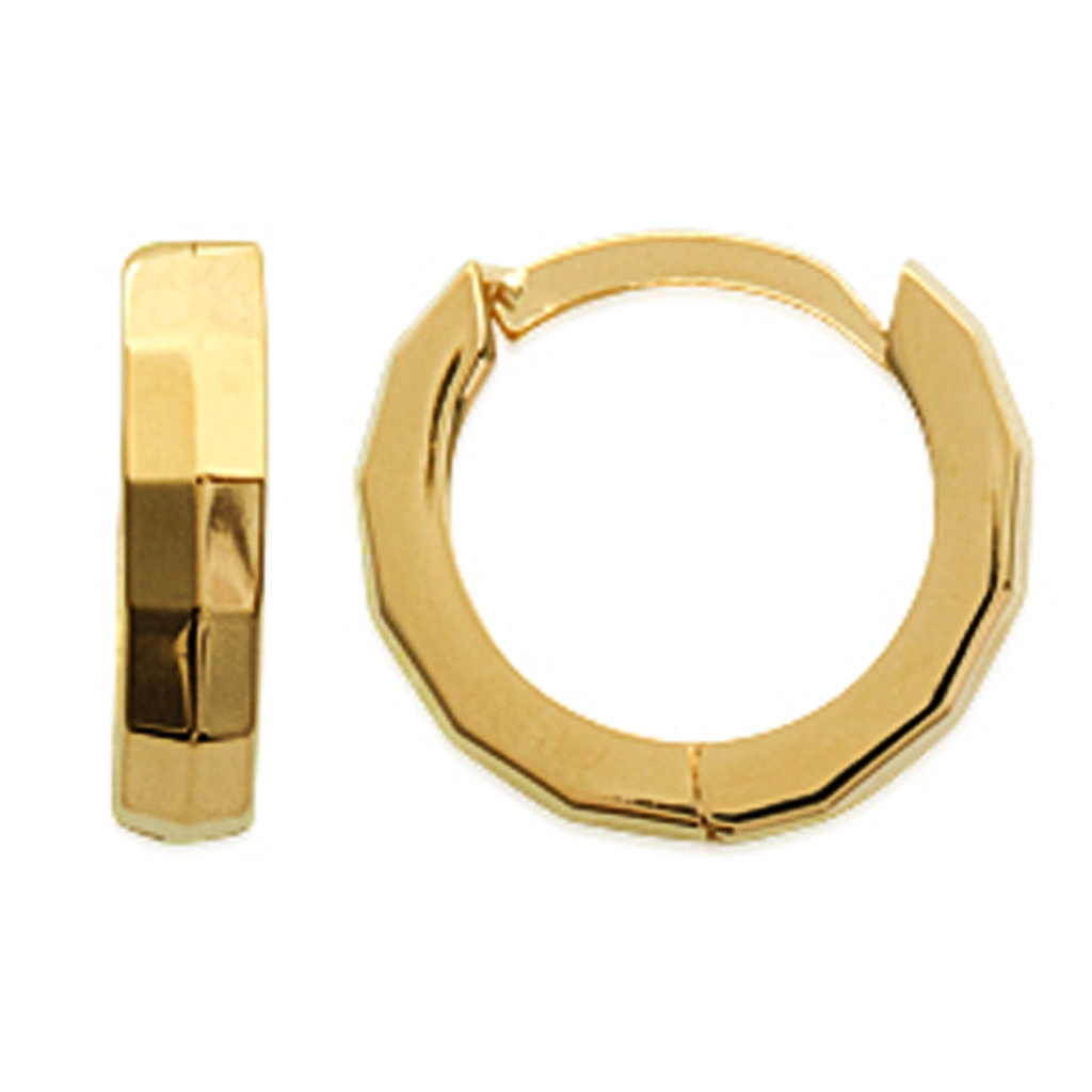 Les Trésors De Lily [M7252] - Gold Plated Hoop Earrings 'Choréographie' - 13 Mm 2 Mm