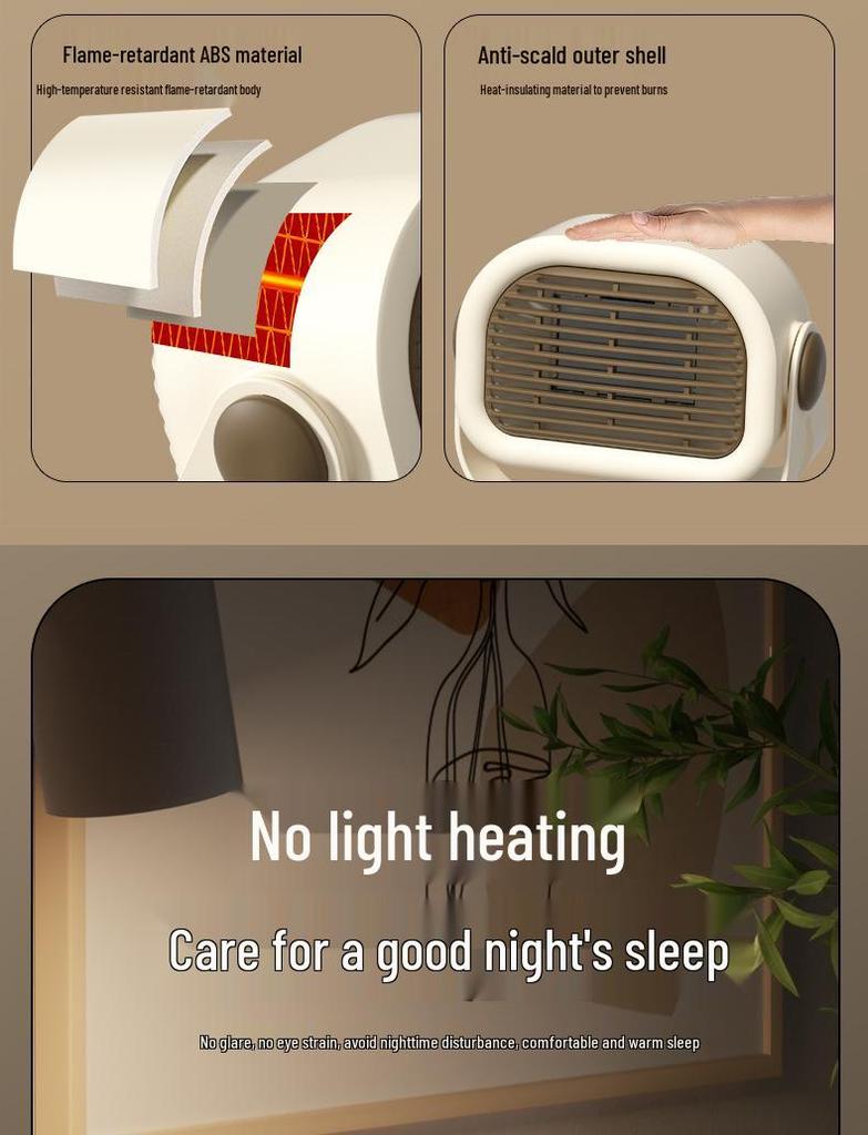 Energy-Saving Silent PTC Desktop Heater Fan for Quick Indoor Room Heating
