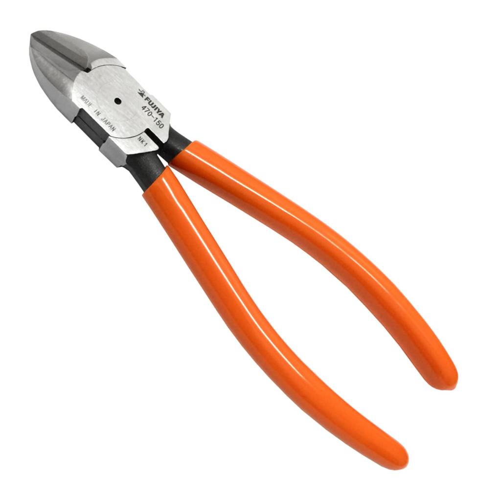 Fujiya Heavy-Duty Nippers with Super Hard Blades, 150mm, Cuts Piano Wire Up To 1.2mm Diameter, 470-150