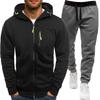 And New Sportswear Jacket Long Sleeve Pants Hooded Casual Zipper Cardigan Men's Set