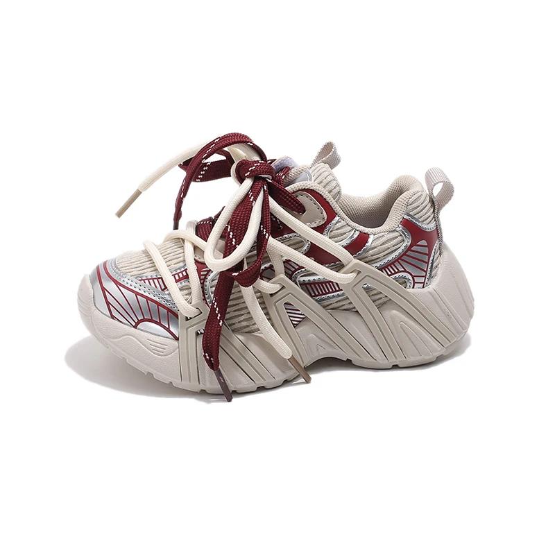 2024 Детские кроссовки для девочек Осень Новая мода Корейский стиль Мягкая подошва Противоскользящие Универсальные Повседневные Шикарные Спортивная обувь