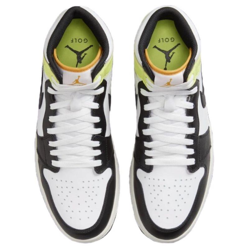 Air Jordan 1 High Golf "Volt Gold" men's high-top golf shoes white/black DQ0660-105