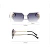 Retro Women Y2k Rimless Polygon Sunglasses Fashion Shades Square Cutting Lens Ladies Octagon Frameless Eyeglasses
