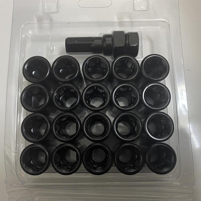21 шт. 3 см Колесные гайки для автомобиля m12x1.25, m12x1.5 (20 шт. Гайки колесные + 1 Ключ-тюнер) Черные гайки-барашки m12x1.5 Кованая сталь
