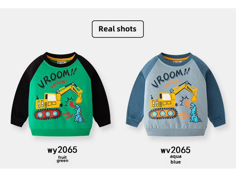 Детская толстовка с рисунком 2025 года: Хлопковый свитер с рукавами реглан для мальчика
