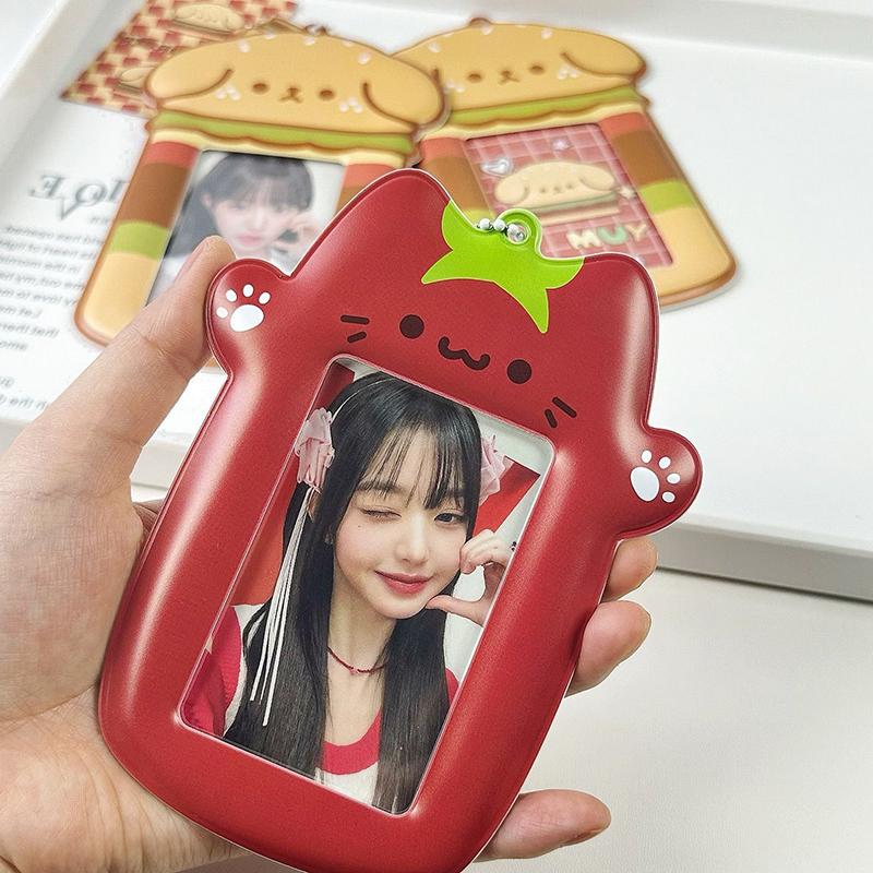 Kpop Держатель для фотокарточек Папка-альбом Держатель для фотокарточек 3-дюймовая папка для айдолов Дисплей для фотокарточек Брелок Защитный чехол Фотоальбомы