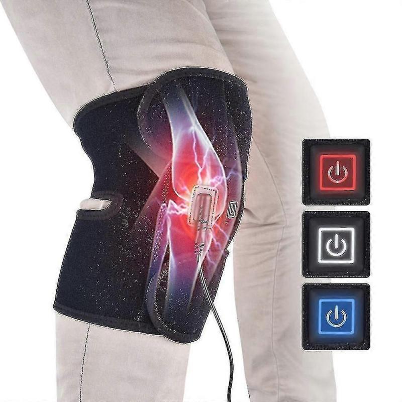 Electric Knee Protection Heating Massager Pads Therapy Adjustable Brace Support Belt Arthritis Relieve Knee Pain