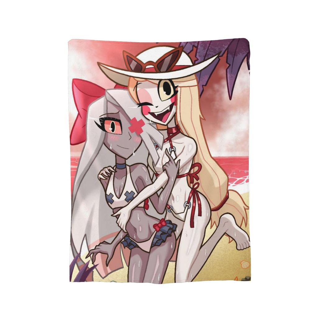 Cartoon Hazbins Hotels Vox Blanket Flannel Printed Multi-function Super Warm Throw Blanket for Bedding Car Rug Piece