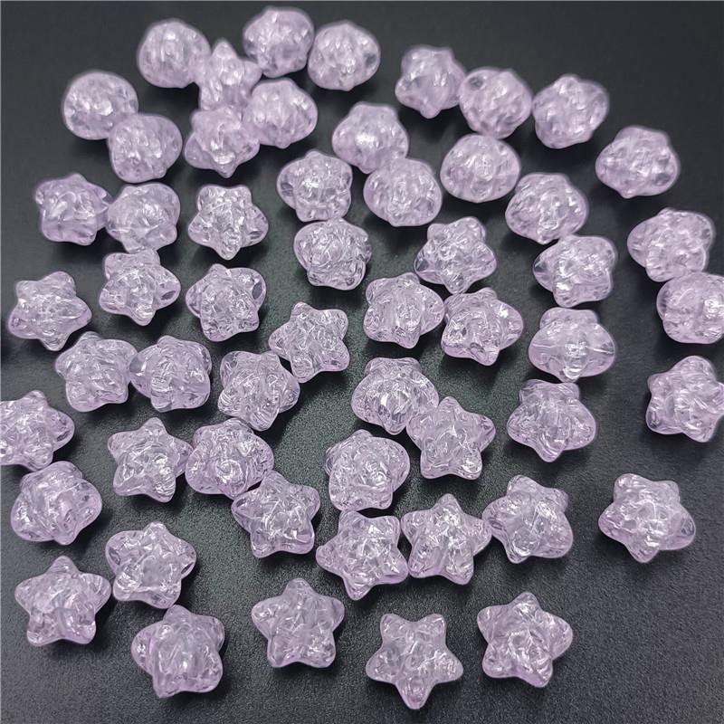 20Pcs Flower Crystal Pentagram Loose Beads DIY Findings Handcrafted Beading Neclace Bracelet Star Beads for Jewelry Making Crafted