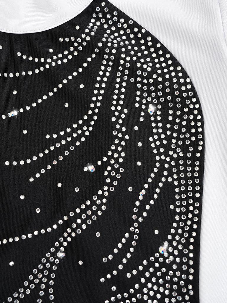 Детский костюм для гимнастики и катания на коньках для девочек, трико и леггинсы с длинными рукавами и воротником-стойкой