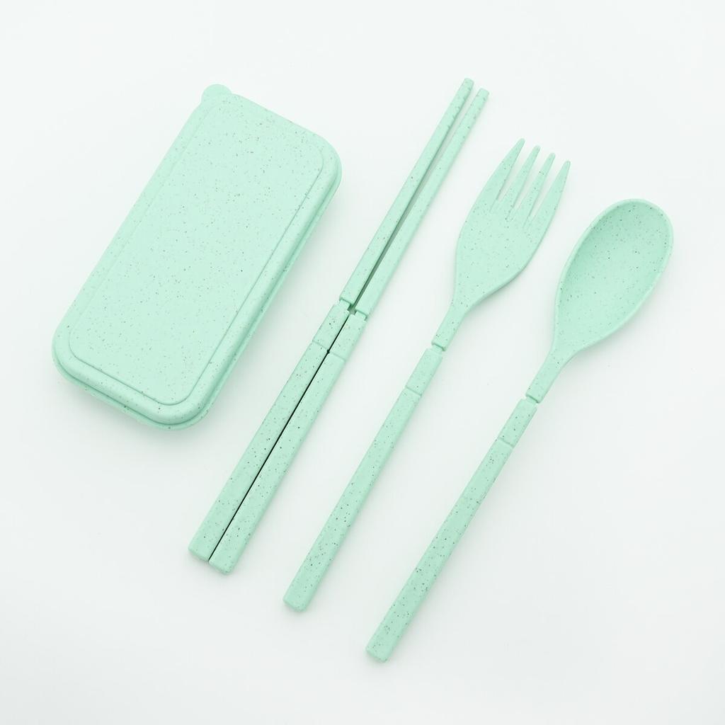 Портативный складной набор посуды для путешествий, вилка, ложка, палочки для еды с мини-коробкой, набор столовых приборов Портативный складной набор столовых приборов для кемпинга, розовый набор