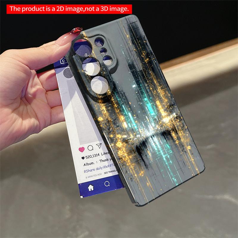 2DFlat Samsung phone case Neon Rain Cityscape Abstract Art Phone Case Applicable to Galaxy S22 S23 S24 S25ULTRA S26 A12 A13 A14 A15 A16